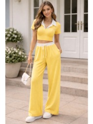 σετ τοπ & παντελονα κίτρινο