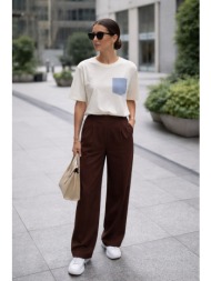 μπλουζα με glitter τσεπη άσπρο