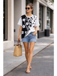 μπλουζα κοντομανικη floral άσπρο