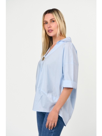 μπλουζα κοντομανικη με χρυση καρφιτσα σιέλ