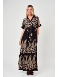 φορεμα maxi με κεντημα μαύρο