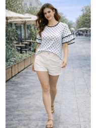 μπλούζα πουά με βολάν ...