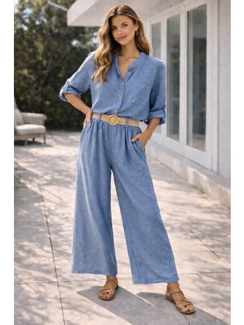 γυναικεία ολόσωμη φόρμα με ζώνη και κουμπιά – αέρινη άνετη σε προσφορά