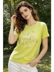 t-shirt με print λουλούδι – κίτρινο | dress up κίτρινο