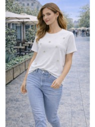 μπλούζα με στρας λεπτομέρειες – άσπρο | dress up άσπρο