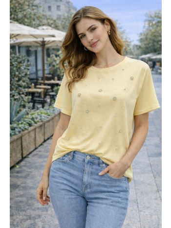 μπλούζα με στρας λεπτομέρειες – κίτρινο | dress up κίτρινο