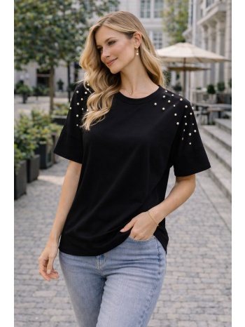 μπλούζα γυναικεία με πέρλες στους ώμους – casual chic
