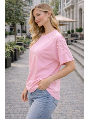 μπλούζα γυναικεία με πέρλες στους ώμους – casual chic