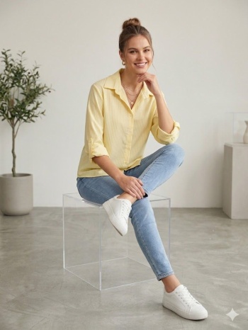 γυναικείο ριγέ πουκάμισο μακρυμάνικο – elegant & casual σε προσφορά