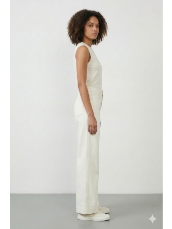 ψηλόμεσο λευκό τζιν παντελόνι wide leg - άσπρο | dress up σε προσφορά