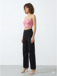 ψηλόμεσο λευκό τζιν παντελόνι wide leg - μαύρο | dress up μαύρο