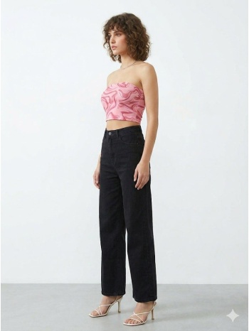 ψηλόμεσο λευκό τζιν παντελόνι wide leg - μαύρο | dress up σε προσφορά