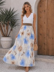 maxi floral φόρεμα με ...