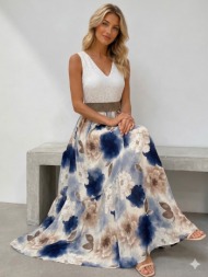 maxi floral φόρεμα με ...