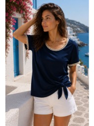 μπλούζα με δαντελένιες λεπτομέρειες – μπλε | dress up μπλε
