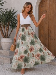 maxi floral φόρεμα με ...