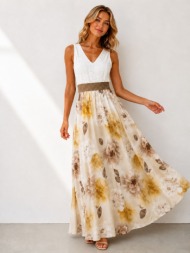 maxi floral φόρεμα με ...