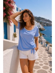 μπλούζα με δαντελένιες λεπτομέρειες – σιέλ | dress up σιέλ