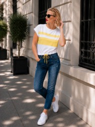 t-shirt με ρίγες & σούρα – κίτρινο | dress up κίτρινο