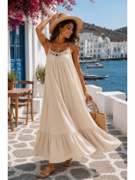 αέρινο midi φόρεμα με ...