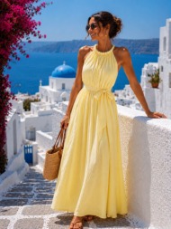maxi φόρεμα halter με ...