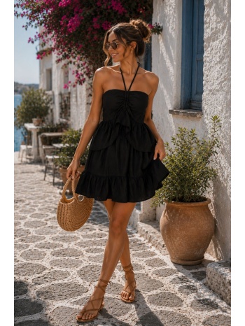 mini φόρεμα με βολάν & δέσιμο στον λαιμό – αέρινο σε προσφορά