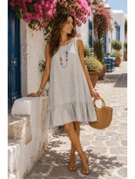 αέρινο αμάνικο φόρεμα με ...