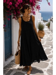 αέρινο φόρεμα σε άνετη γραμμή- μαύρο | dress up μαύρο