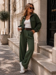 γυναικείο σετ παντελόνι & jacket με τσέπες – πράσινο | dress up πράσινο