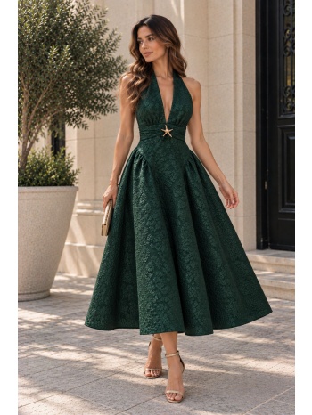 φόρεμα με halter λαιμόκοψη, ανάγλυφο floral σχέδιο – σε προσφορά
