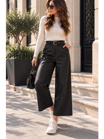 παντελόνι δερματίνη wide leg - μαύρο | dress up μαύρο σε προσφορά