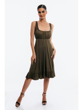 φορεμα μιντι ελαστικο χακί σε προσφορά