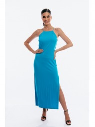 φορεμα μακρυ με σκισιμο στο ποδι σιέλ