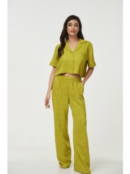 σετ τοπ με παντελονα lime