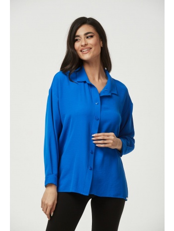 πουκαμισο με γιακα και κουμπια μπλε ρουά