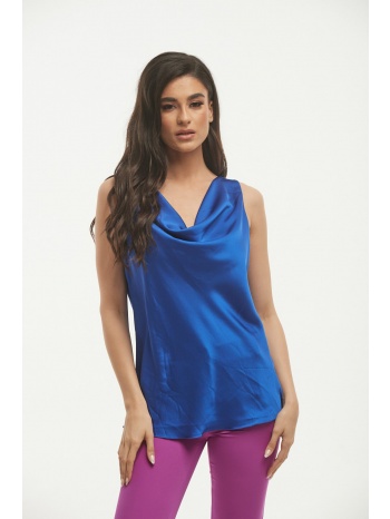 μπλουζα σατεν μπλε ρουά σε προσφορά