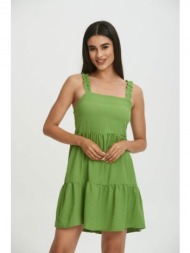 φορεμα κοντο με βολαν πράσινο