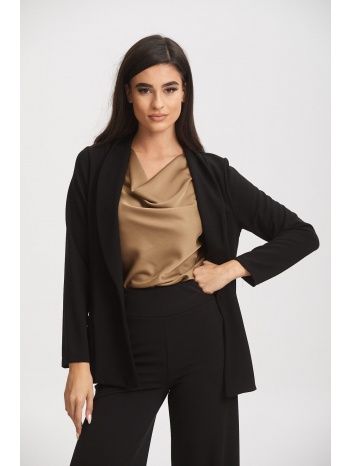 σακακι με τσεπες κρεπ μαύρο