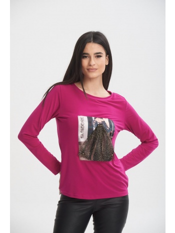 μπλουζα με τυπωμα φούξια