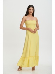 φορεμα στραπλες κίτρινο
