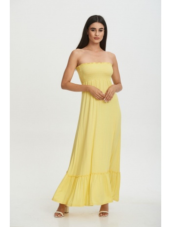 φορεμα στραπλες κίτρινο σε προσφορά