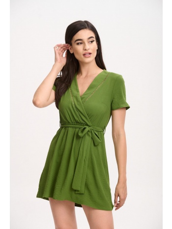 φορεμα κρουαζε κμ και ζωνη πράσινο σε προσφορά