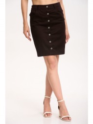 φουστα με κουμπια καφέ