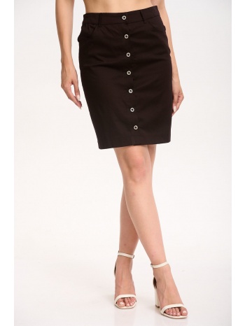 φουστα με κουμπια καφέ σε προσφορά