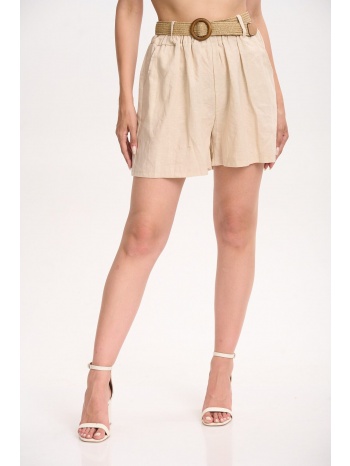 σορτς με ζωνη μπεζ σε προσφορά