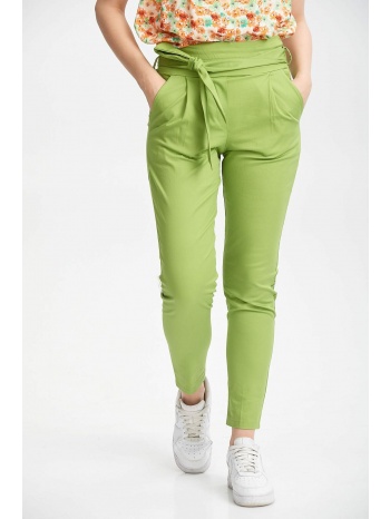 παντελονι με πιετα και ζωνη στη μεση πράσινο σε προσφορά