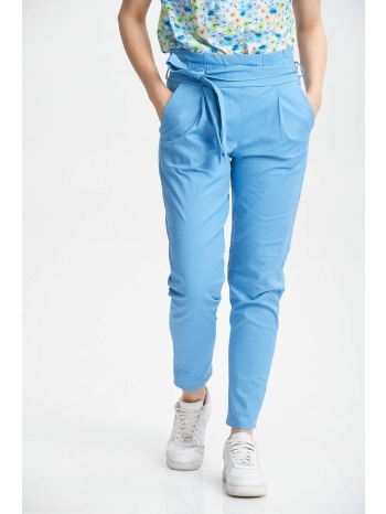 παντελονι με πιετα και ζωνη στη μεση γαλάζιο σε προσφορά