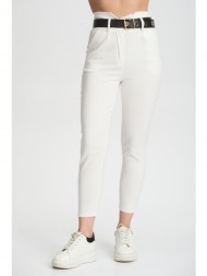 παντελονι με ζωνη ασπρο άσπρο