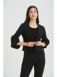 σακακι με κουμπι και τρουακαρ μανικι μαύρο