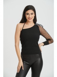 μπλουζα με εναν ωμο mαύρο